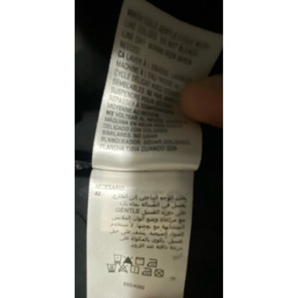 bar III Blouse 3X Sheer Keyhole Front Tie Ruffled Neckline Gray Leopard Long Slv - Picture 11 of 11